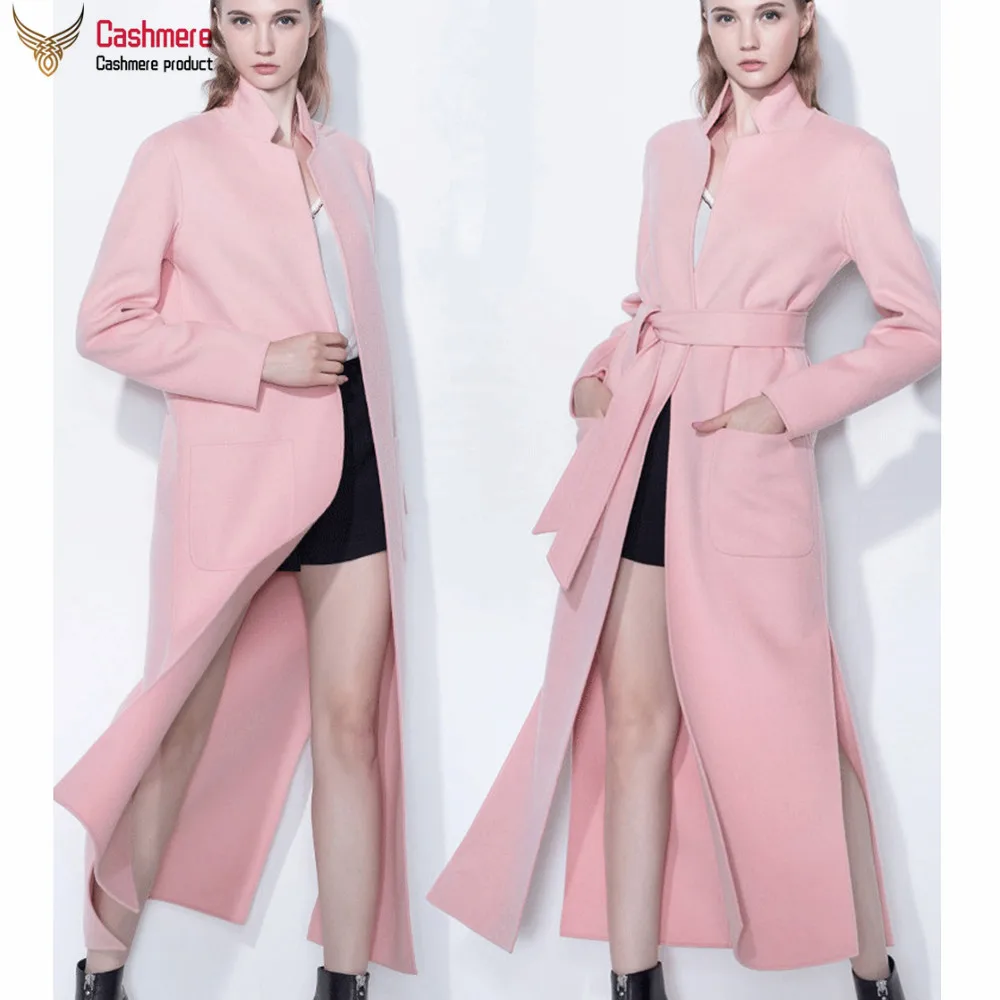 

Coat female 2019 autumn winter double-sided cashmere coat female Korean version of the hand-sewn double-sided woolen coat female