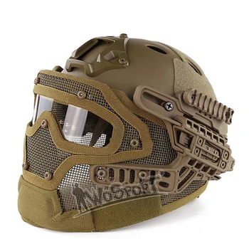 

Tactical Helmet with Mask Airsoft Helmet Paintball Fullface Protective Face Mask Helmet for Sports CS Military Helmet