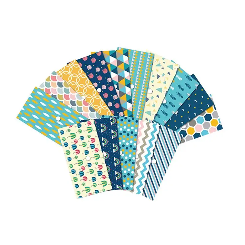 15pcs Snap-fastener Style Cash Envelopes Fresh Plastic Money Budget with Sheets Creative Envelope | Канцтовары для офиса и