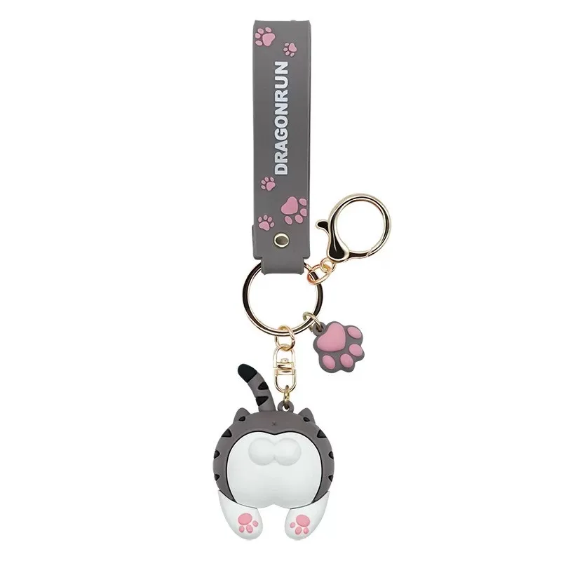 Cat Butt Keychain Cartoon Female Cute Couple Lovers Pair Gift Bag Ornament Car Key Chain Lanyard Child Toy INS Kawaii Girl Gift 5