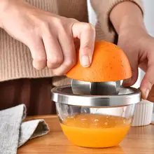 Портативный соковыжималка из нержавеющей стали для фруктов, апельсина, лимона, нескользящая ручная соковыжималка, прочный кухонный инструмент, простой в использовании