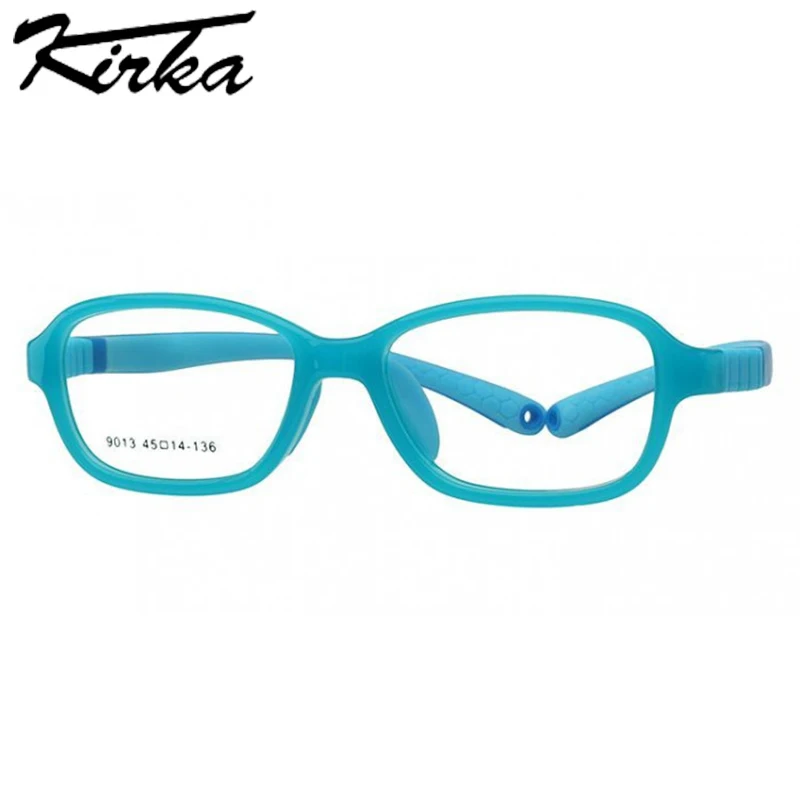 Kirka Children Eyeglasses Frames Full Rim Boy Girl Glasses TR90 Light Rectangle Flexible Kid Glasses Frame Non-slip Temples 9013 optical glasses frames