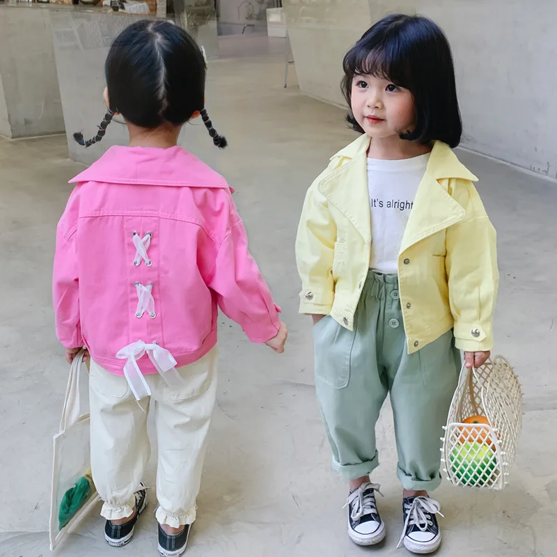 

Children Spring Clothing Jacket 2020 New Style Children 1-3-Year-Old 5 Baby Infant Western Style Girls Ribbon Trench Coat Coat
