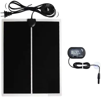 

5-20W Reptile Terrarium Heat Pad with LCD Digital Thermometer, Power Adjustment Under Tank Heater Mat for Pets, Small Animals, S