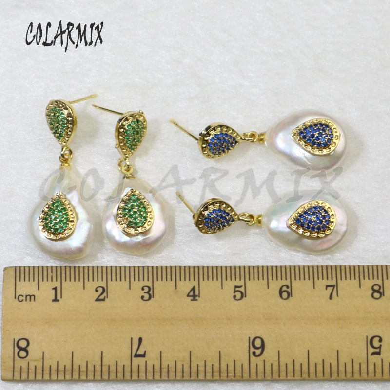 5 pairs natural pearl earrings drop earring dangle earrings pearl earrings mix color charm gems accessories for women 6146