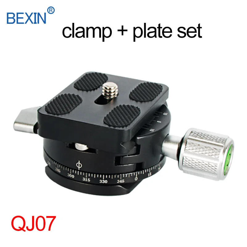 QJ-7 clamp and plate Быстроразъемный Зажим для камеры с поворотом на 360 градусов, Крепление для штатива Dslr с шаровой головкой Arca Swiss Clamp - Цвет: QJ-7 clamp and plate