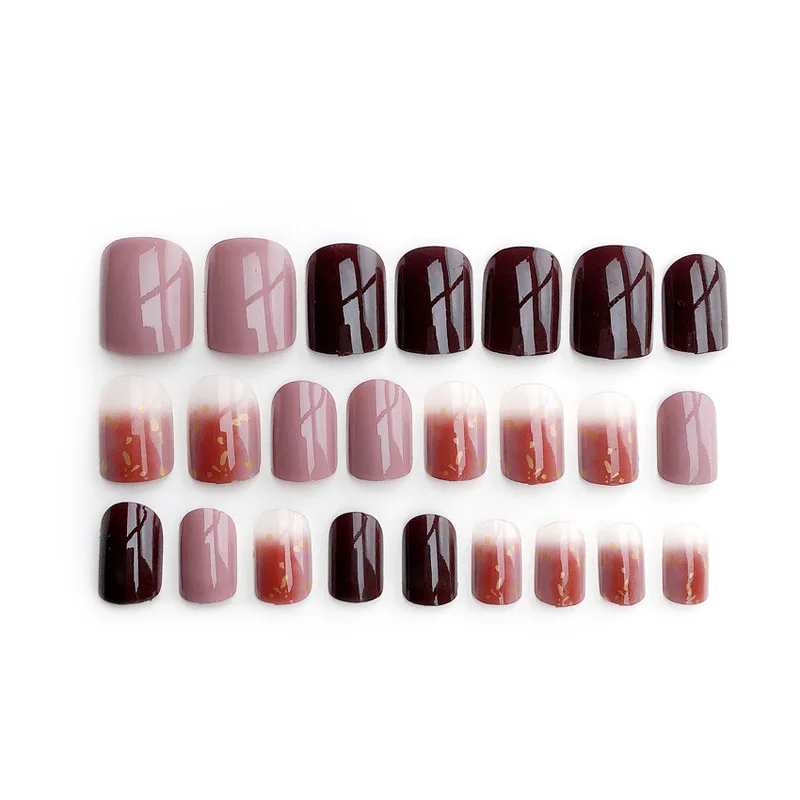 

DIY Sexy Nail Art Tips with Glue Short Size Drawing Artificial Nails 24pcs Nail Art New Ladies Sweet Fashion Color False Nails