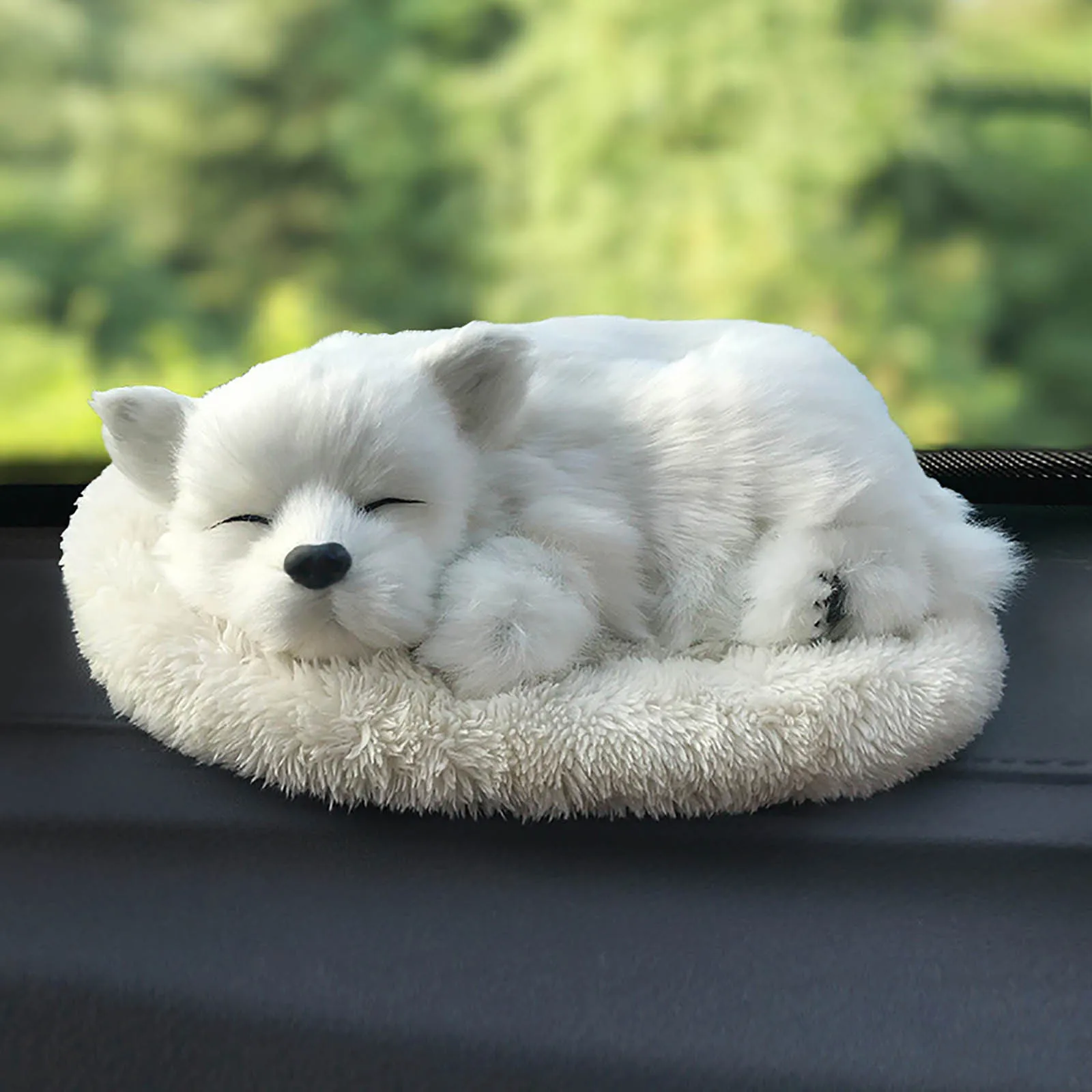 Фото Реалистичная Спящая плюшевая игрушка дышащая собака искусственная кожа с