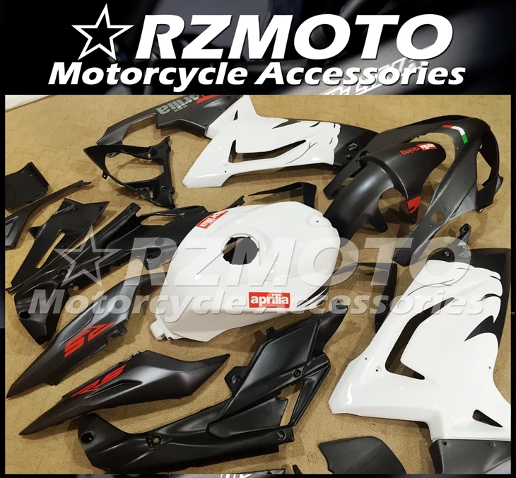 Инъекций ABS Полный обтекатели Наборы подходит для Aprilia RS125 2006 2007 2008 2009 2010 2011 06 07 08 09 10 11 Боди Комплект белого и черного цвета