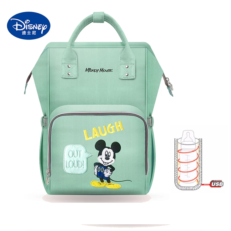 

Disney Bottle Feeding Insulation Bags USB Oxford Cloth Diaper Storage Bag Backpack Fashion Waterproof Large Capacity Diaper Bags