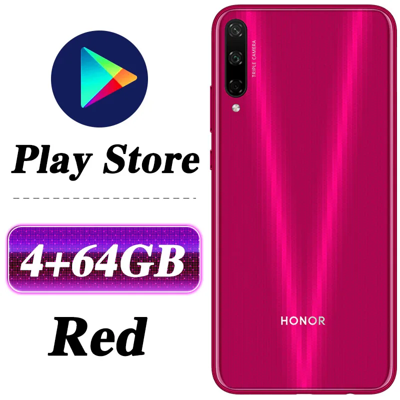 Honor play 3 мобильный телефон honor play 3 6,39 дюймов, четыре ядра, Android 9,0, разблокировка лица, GPU Turbo 3,0, Поддержка Google play - Цвет: 4G 64G Red