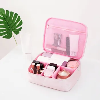 

Multi Pocket Makeup Bag Women Cosmetic Bag Wash Toiletry wash Kit Organizer Travel Bags 2pc Outdoor Girl Make Up Storage D#