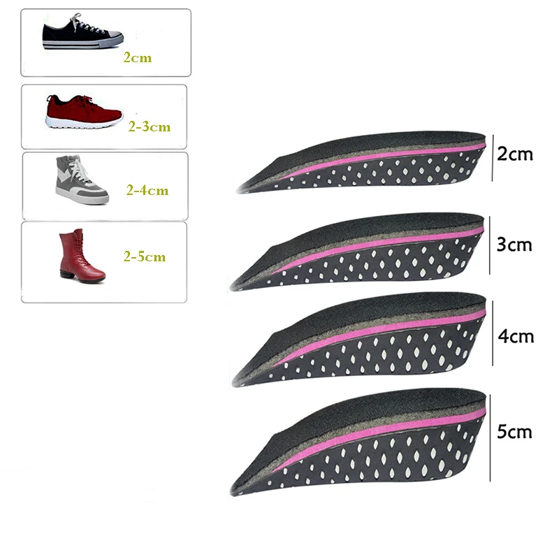 Memory Foam Height Increase Insole For Men Women Invisible Increased Lifting Inserts Shoe Lifts Elevator Insoles(2-5 cm