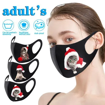 

3pc adult washable printing face mask Universal Dust-Proof And Smog-Washable Mask christmas pattern mask mascarilla reutilizable