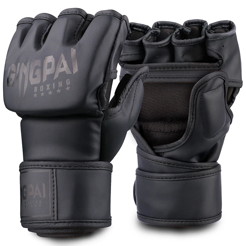 HalfFingerBoxingGlovesPULeatherMMAFightingKickBoxingGloves