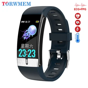 

2020 Smart Watch Men E66 Body Temperature ECG PPG Waterproof Sport Bracelet Blood Oxygen Heart Rate Smartwatch For iOS Android