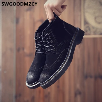 

Brogues Ankle Boots Men Black Snow Boots Desert Boots Winter Shoes Men Formal Shoes Men Botas Chelsea Hombre Buty Meskie Zapatos