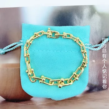 

Tiffon Classic charm gradient U shape Buckle Bracelet S925 Sterling silver jewelry Women 1: 1 luxury brand logo Valentine gift