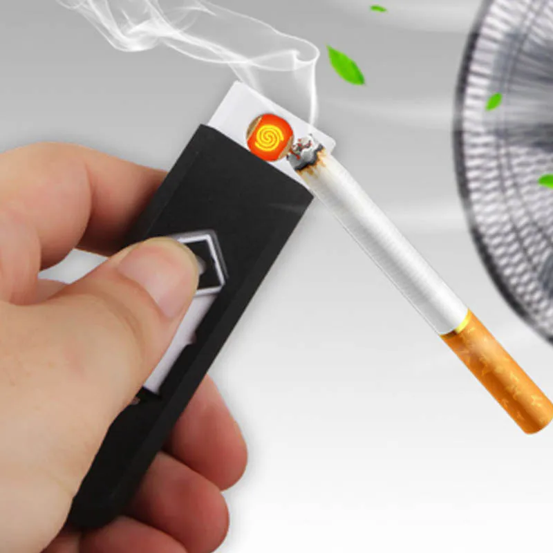 

Electronic Usb Lighter Smoking Accessories Flameless USB Windproof Charging Usb Electronic Cigarette Lighter Mens Gifts