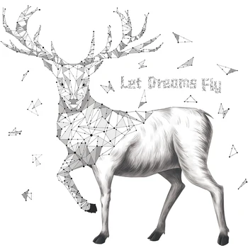 

DIY Creative Elk Wall Stickers Personality Living Room Bedroom Wallpaper Poster Art Large Wall Graphic Decoration Decal Ins