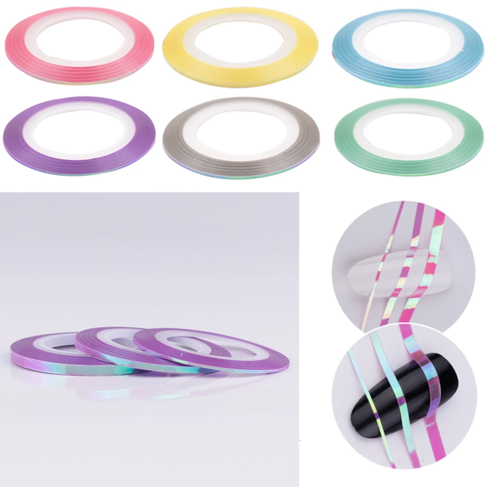

1Pc Pink Nail Striping Tape Line Mermaid Candy Color Adhesive Sticker Decals DIY Nail Art Stickers Tool Manicure Decoration