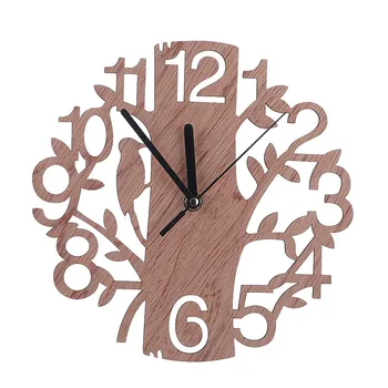 

Wood Wall Clock Mechanism Tree-shaped Clock Silent Bedroom wall clock Duvar Saati Decor Creative Wall Watches Home Decor B60