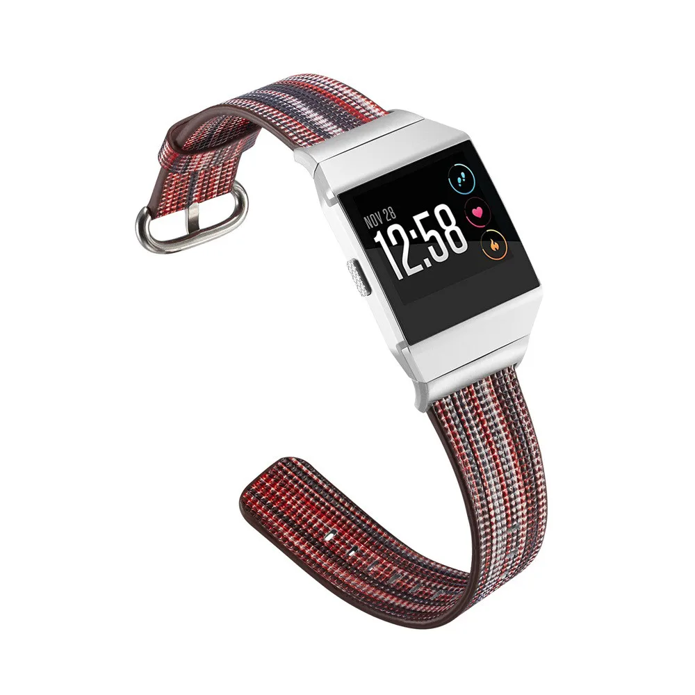 Кожаный ремешок для Fitbit ионический ремешок Радужный ремешок замена Смарт аксессуары с застежкой из нержавеющей стали 8,15