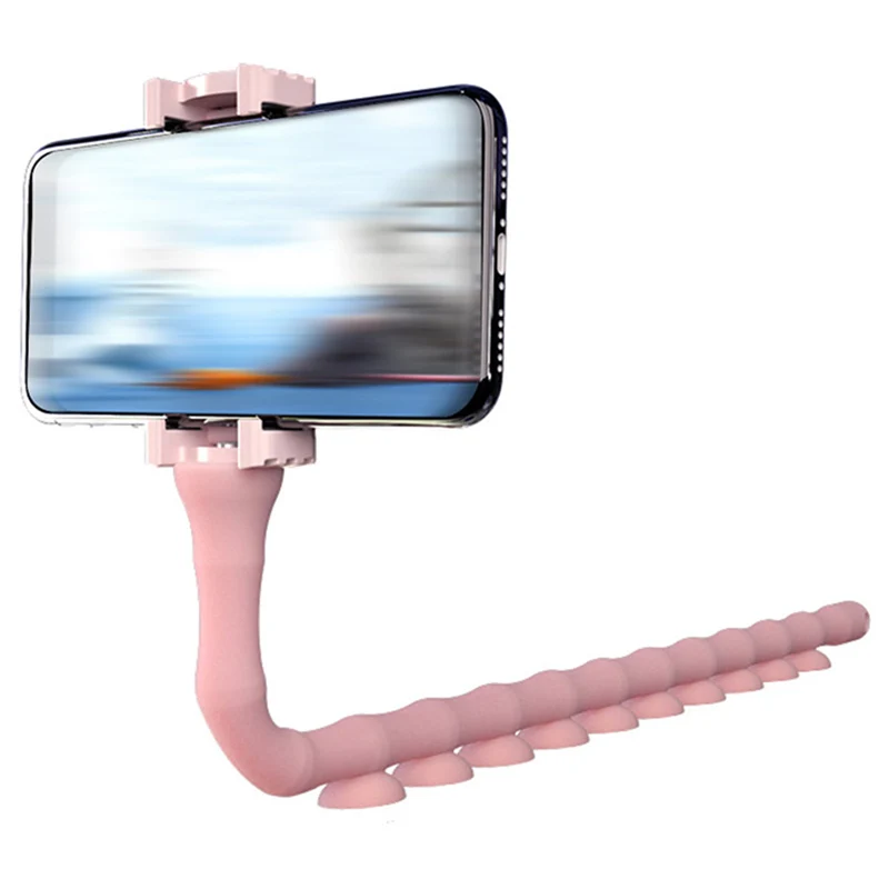 Кронштейн для телефона с присоской, держатель для сотового телефона для кухни, лобовое стекло, кровать_ WK - Цвет: Pink