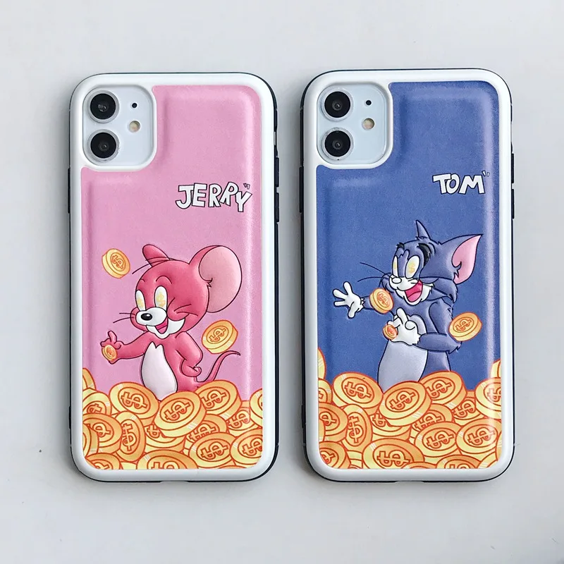 

shatter-resistant mobile phone case For iphone X XS Max XR Cartoon cat and mouse phone case 11 PRO Max 8 7 6 S Plus pgone cover