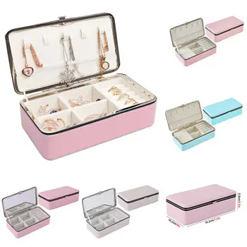 

New Jewellery Box Valentine's Gift Portable Travel Jewelry Organizer Case Storage Boxes Lady PU Leather Jewelry Box Display Case