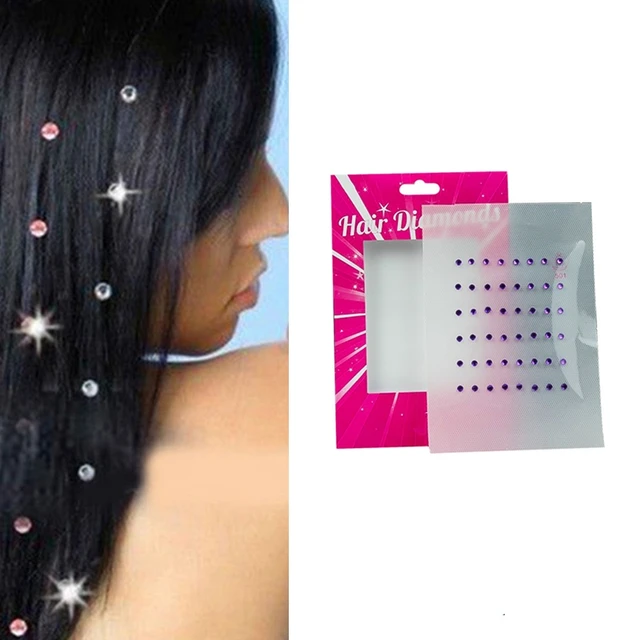 48Pcs Rhinestone Jewels Girls Hair Diamonds Decor Disposable