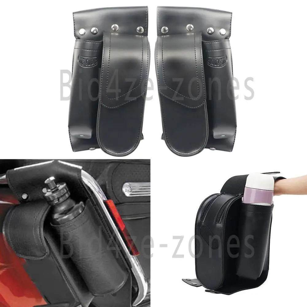 Для Harley Touring Road King FLTRX Electra Glide мотоциклетная Сумка седло с держателем для бутылки