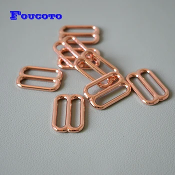 

100Pcs/Lot Adjustment DIY Accessories for 25mm Webbing Rose Gold Metal Slider High Quality Plated Metal DIY Dog Collar
