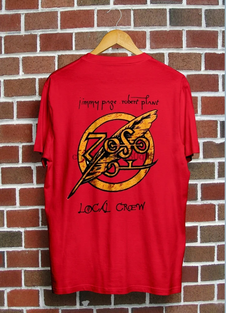 RARE Vtg Jimmy Page Robert Plant 1995 Local Crew Tour T-Shirt Size S - 3XL TOP ! |