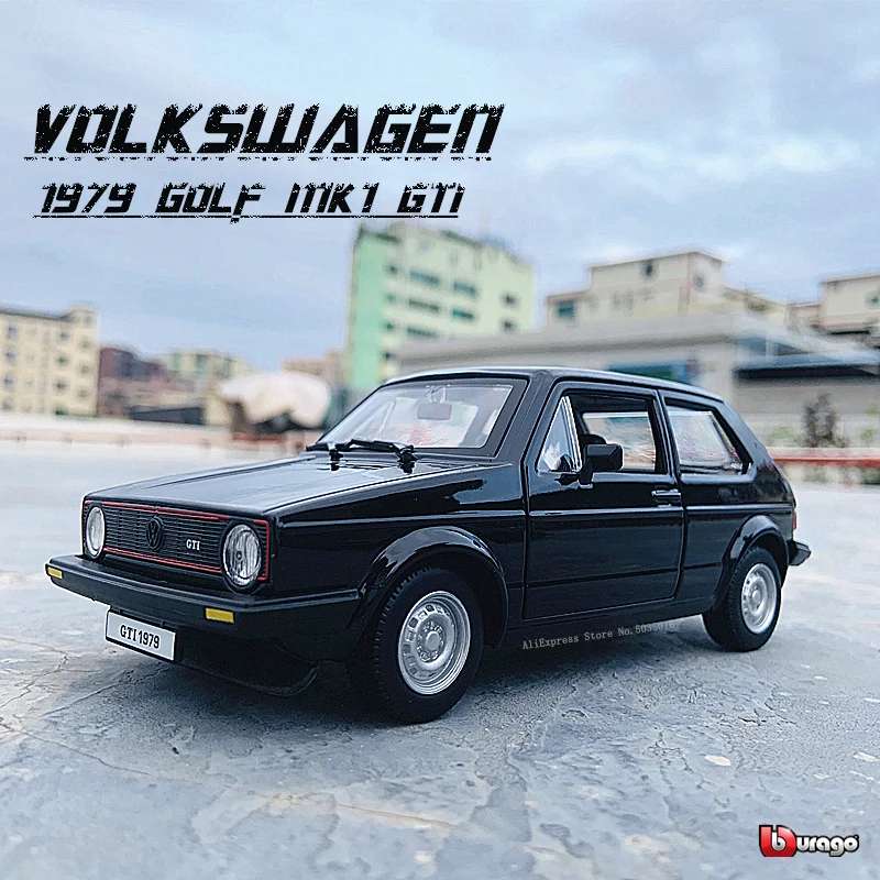 Bburago 1:24 Volkswagen 1979 Golf GTI MK1 черная имитация сплава Модель автомобиля ремесла