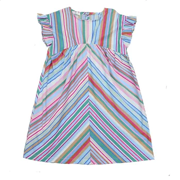 

2020 Summer Multi-color Stripe Girls Dress New Children Cotton Dresses Baby Girls Cute Princess Dress Kids Casual Dress vestidos