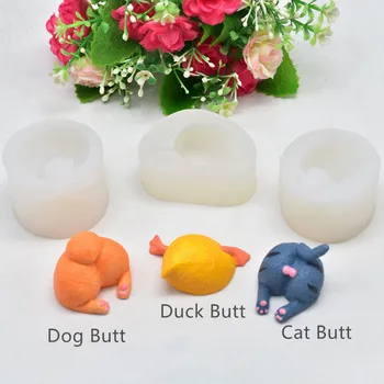 

Creative Silicone Animal Butt Cake Mold Dog Cat Duck Butts Handmade DIY Pastry Dessert Tools Aromatherapy Candle Soap Making