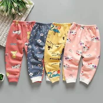 

Winter Children Warm Pants Boys And Girls Cute Cartoon Animal Leggings Plus Velvet Thickened Long Trousers Sleeping Pants Outsid