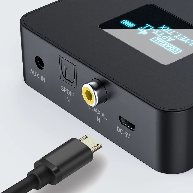 Videorlo-transmissor de Áudio com Tela Oled Bluetooth Transmissor Wireless com ll Spdif Mais Coaxial Mais 5.0 mm Adaptador Aux para tv e pc - Image 2