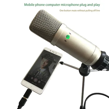 

XEWG USB Computer Microphone Built In USB Sound Card BM-750 Condenser Microphone Drive Free Plug And Play for phone and computer