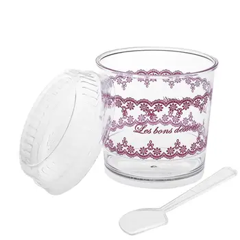 

30 Sets 120ML Mini Dessert Cups Appetizer Bowls with Spoons Disposable Dessert Containers Ice Cream Mousse Cup (Cup+Lid +Spoon)
