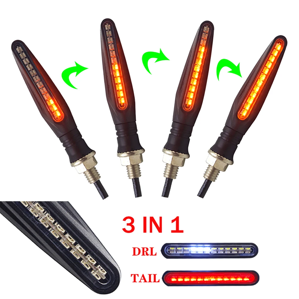 

The Newest Motorcycle LED Turn Signal Fllowing Light Amber Flasher Indicator Blinker FOR honda dax ybr 125 shadow vt750 buell
