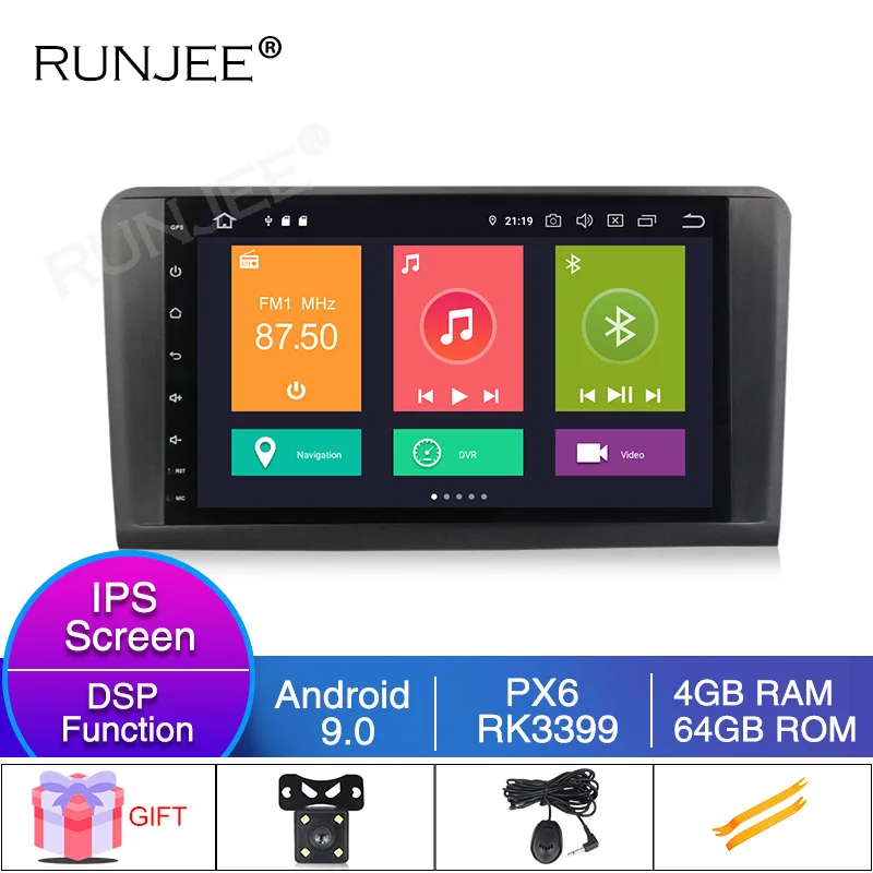 

RUNJEE 2din six core Android 9 Car radio Touchscreen Multimedia player For Mercedes BENZ ML 320/ML 350/W164(2005-2012)