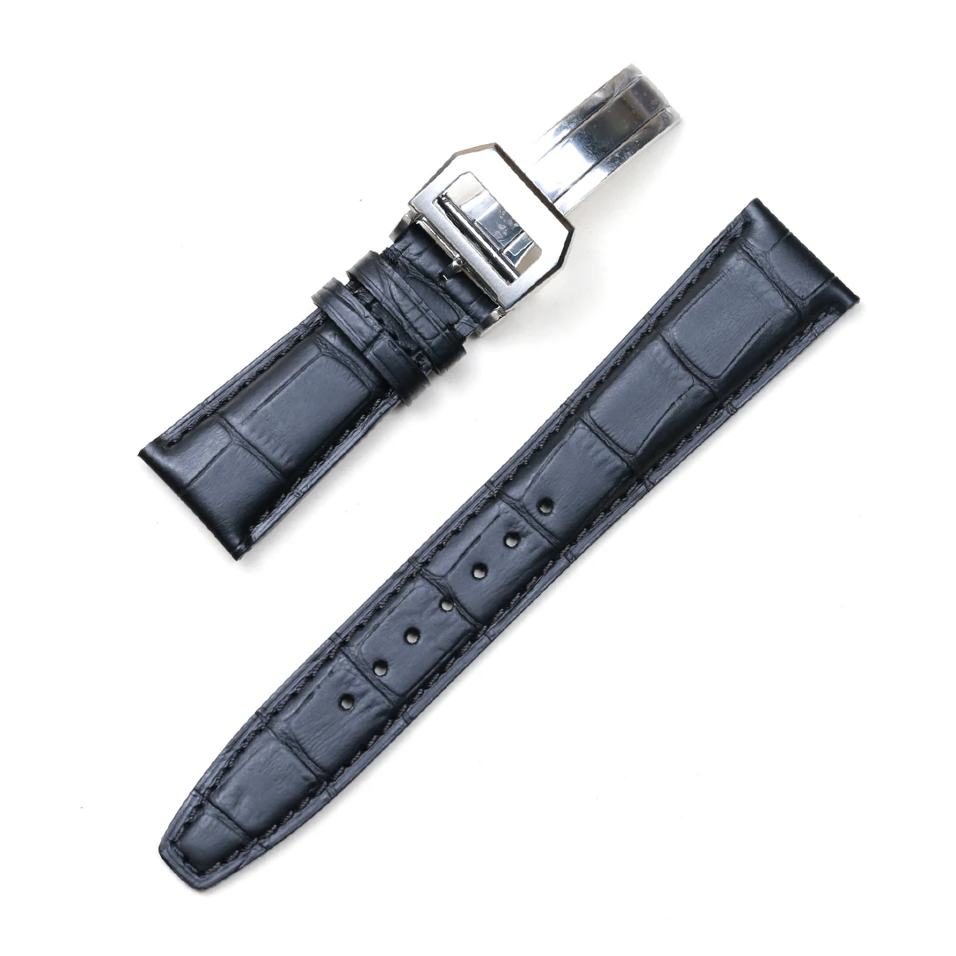 Pesno Genuíno Couro da Pele de Bezerro Preto Marrom Azul Escuro Relógio Banda Masculino Relógio Acessórios 20 mm 22 mm Compatível para Iwc Português - Image 2