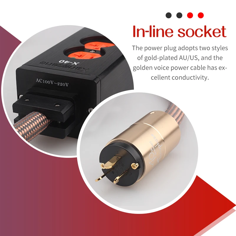 Xangsane 電源ケーブル Xangsane aluminum alloy US wire-in audio hifi power filter