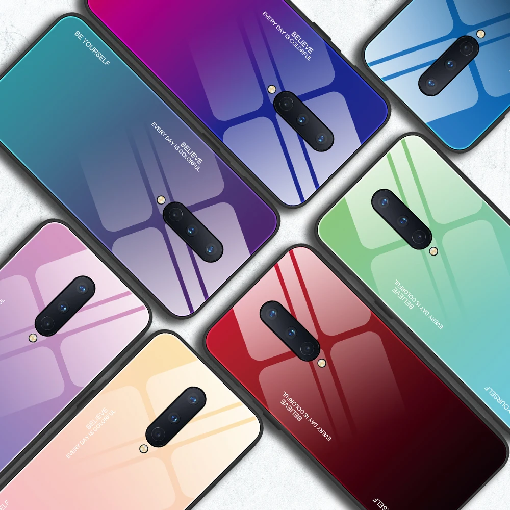 Защитный чехол для OnePlus 6T 8 градиентный из закаленного стекла one plus 1 + 6 7 7T