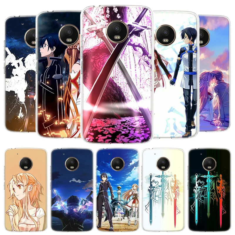 Чехол для телефона Sword Art Online kirito и asuna Motorola Moto G9 G8 G7 G6 G5 E5 E6 Plus Play Power One Fusion Macro |