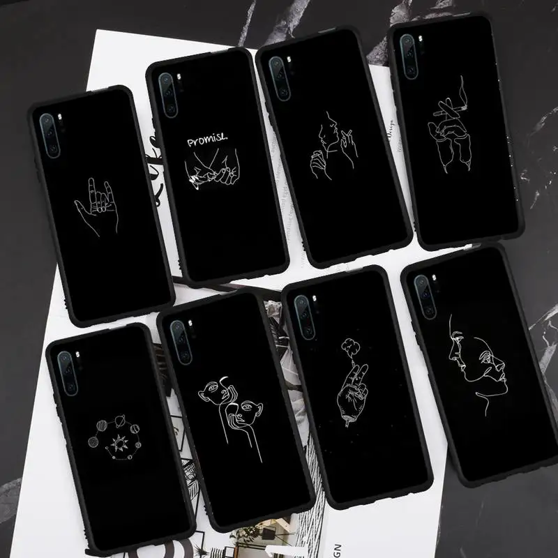 

Fashion Abstract Art Lover Face Phone Case For Huawei P9 P10 P20 P30 Pro Lite smart Mate 10 Lite 20 Y5 Y6 Y7 2018 2019