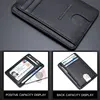 BISON DENIM Cow Leather Fashion Slim Minimalist Men Wallet Credit Card Holder RFID Blocking Leather Purse 11.3*8.2*1cm W9670-1B ► Photo 2/6