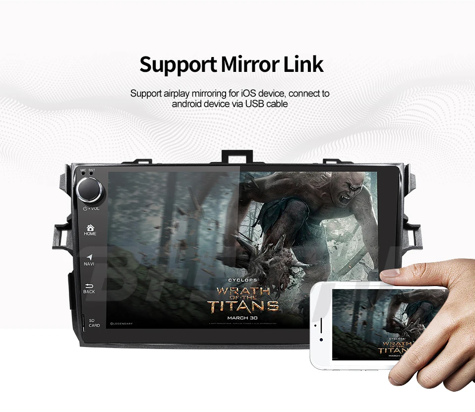 Clearance Android 9.0 PX30 car dvd player for Toyota Corolla  9 inch 1024*600 screen car radio stereo gps navigation video player 10